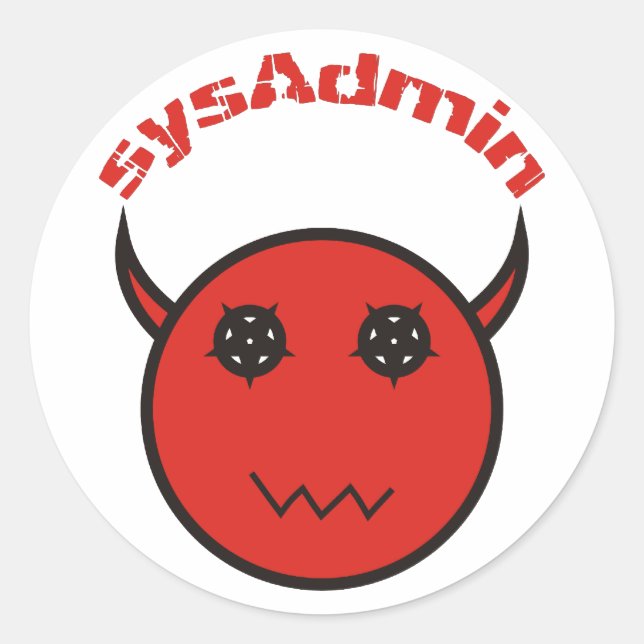 Adesivo Redondo sysAdmin Systemadministrator system administrator (Frente)