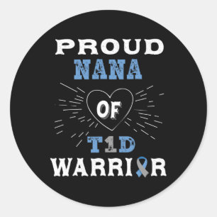 Adesivo Redondo T1d Diabetes Nana Proud Sensibilização Tipo 1 Insu