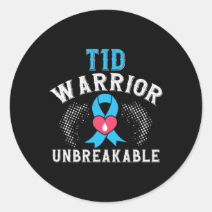 Adesivo Redondo T1d Guerreiro Diabetes Inseparável Mês B