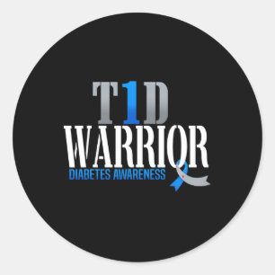 Adesivo Redondo T1d Guerreiro Diabetes Sensibilização Tipo 1 Guerr