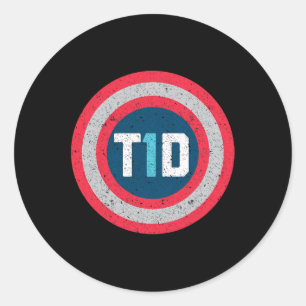 Adesivo Redondo T1d Homens com Sensibilização para a Diabetes Tipo