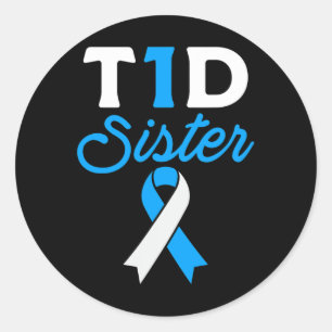 Adesivo Redondo T1d Irmã Diabética Tipo 1 Dosagem Cúpula de Sensib