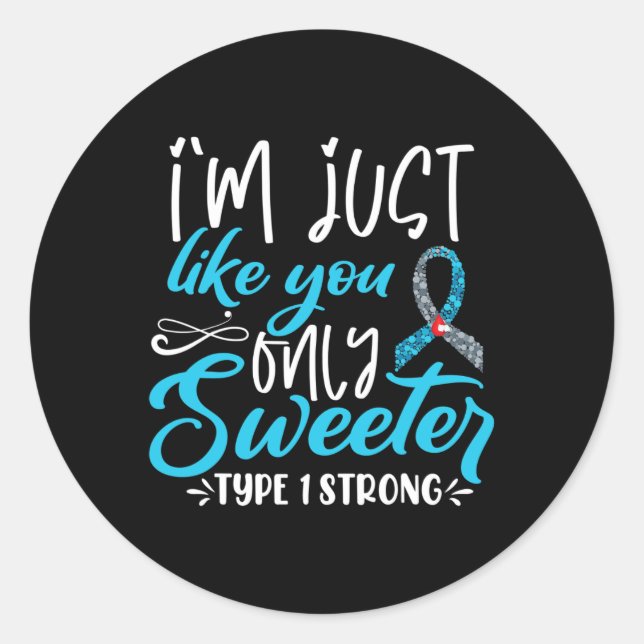 Adesivo Redondo T1d Kids Diabetes Awareness  (Frente)