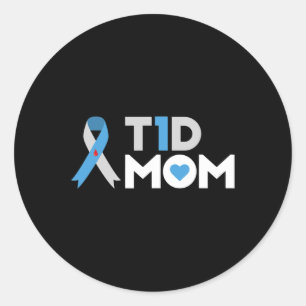 Adesivo Redondo T1d Mãe Diabetes Sensibilização Tipo 1 Insulina Mã