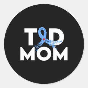 Adesivo Redondo T1d Mãe Tipo 1 Sensibilização para a Diabetes Famí