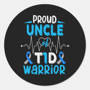 Adesivo Redondo T1d Orgulho Tio Diabetes Sensibilização Tipo 1 Ins