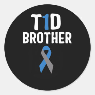 Adesivo Redondo T1d Sensibilização do Irmão Diabetes Tipo 1 Insuli