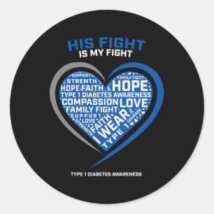Adesivo Redondo T1d Sua Luta É Minha Luta Contra Diabetes Juvenis 