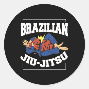 Adesivo Redondo T diz Jiu-Jitsu brasileiro