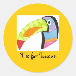 Adesivo Redondo T é para Toucan