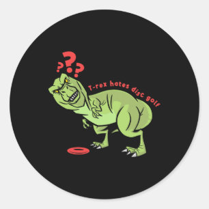 Adesivo Redondo T Rex Crianças Disc Golf Engraçado 