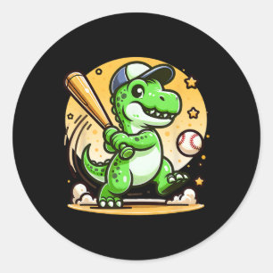 Adesivo Redondo T-rex Dinossauro Bate Vendendo Jogador Macio Menin
