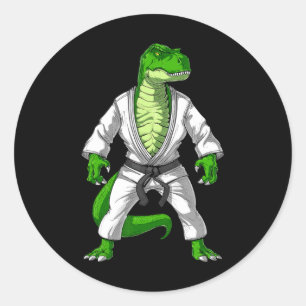 Adesivo Redondo T-rex Dinossauro Jiu-jitsu Judô Karatê Taekwondo M