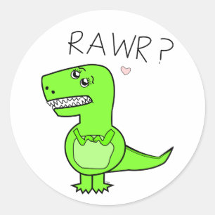 Adesivo Redondo T-Rex Sticker