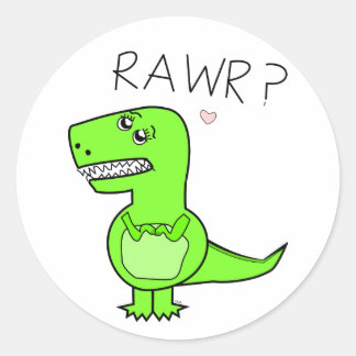 Adesivo Redondo T-Rex Sticker