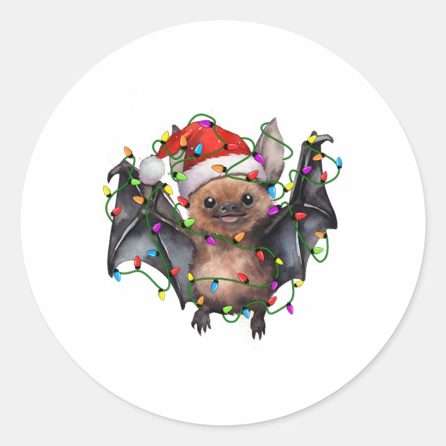 Adesivo Redondo T Santa Christmas Tree Lighting Xmas Funny  (Frente)