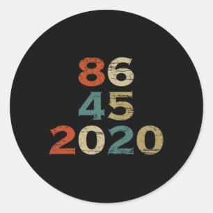 Adesivo Redondo T Shirt 86 45 2020 Engraçado Anti-Trump Biden Harr