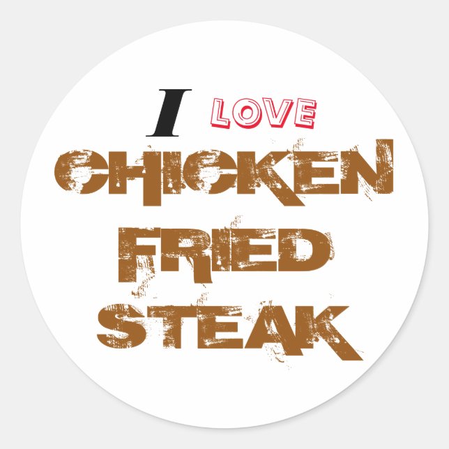Adesivo Redondo T-Shirt Chicken Fried Steak (Frente)