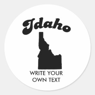ADESIVO REDONDO T-SHIRT DA DIVISA DO ESTADO DE IDAHO