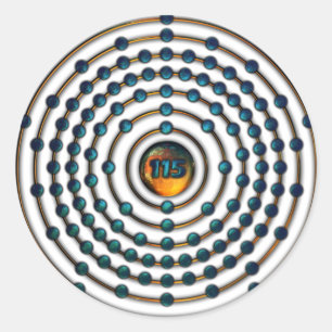 Adesivo Redondo T-shirt da molécula de Ununpentium