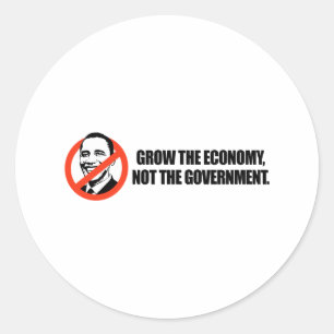 Adesivo Redondo T-shirt de Anti-Obama - cresça a economia