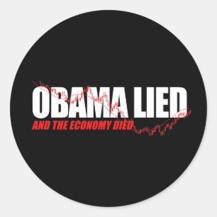 Adesivo Redondo T-shirt de Anti-Obama - Obama encontrou-se e os di