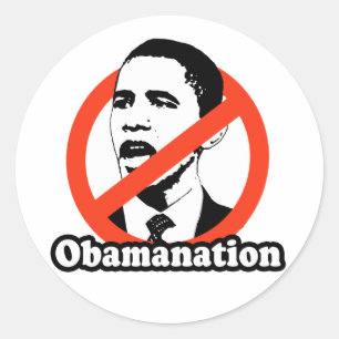 ADESIVO REDONDO T-SHIRT DE ANTI-OBAMA/OBAMANATION