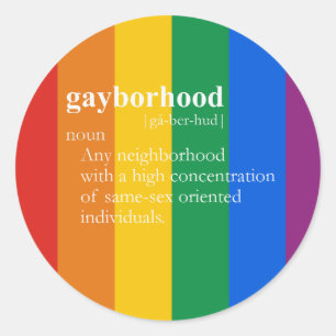Adesivo Redondo T-SHIRT de GAYBORHOOD/t-shirt alegre do calão