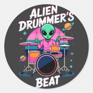Adesivo Redondo T-shirt do batedor de alienígenas - Gráfico da Ali