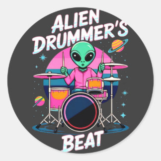 Adesivo Redondo T-shirt do batedor de alienígenas - Gráfico da Ali