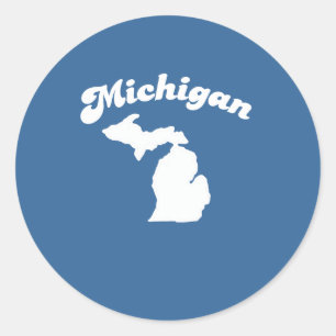 Adesivo Redondo T-shirt do T-SHIRT da DIVISA do ESTADO DO MICHIGAN
