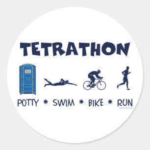 Adesivo Redondo T-shirt do Triathlon de Tetrathon