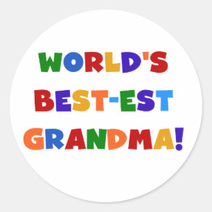 Adesivo Redondo T-shirt e presentes brilhantes da avó do