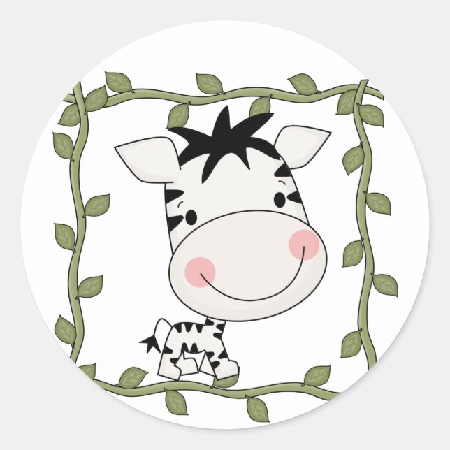 Adesivo Redondo T-shirt e presentes da zebra do bebê (Frente)