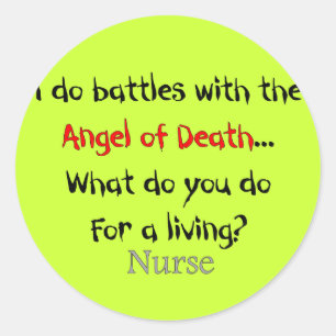 Adesivo Redondo T-shirt e presentes divertidos da enfermeira