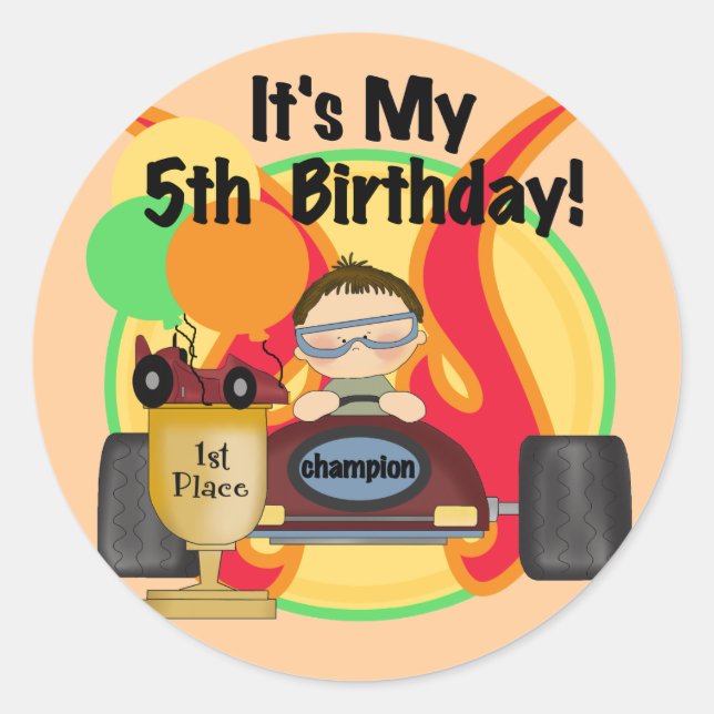 Adesivo Redondo T-shirt e presentes do aniversário do carro de (Frente)