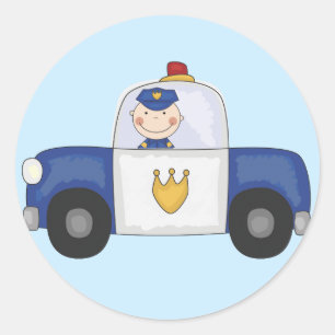 Adesivo Redondo T-shirt e presentes do cruzador da polícia