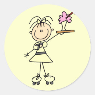 Adesivo Redondo t-shirt e presentes do garçonete do cinema ao ar