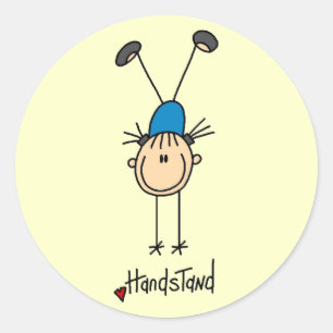 Adesivo Redondo T-shirt e presentes dos Handstands do Gymnast da