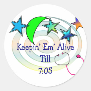 Adesivo Redondo T-shirt e presentes engraçados da enfermeira