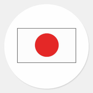 Adesivo Redondo T-shirt e presentes japoneses da bandeira