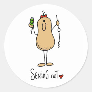 Adesivo Redondo T-shirt e presentes Sewing da porca