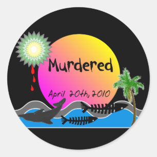 Adesivo Redondo T-shirt e produtos do desastre do derramar de óle