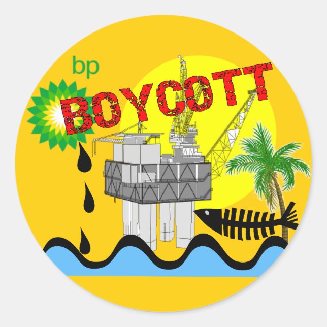 Adesivo Redondo T-shirts de Derramar de petróleo (Frente)