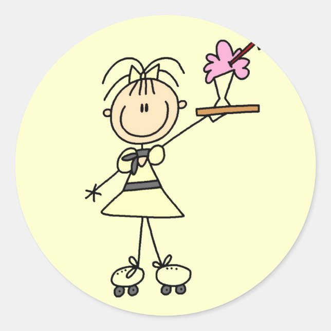 Adesivo Redondo T-shirts e Garçonetes de entrada de 50 (Frente)