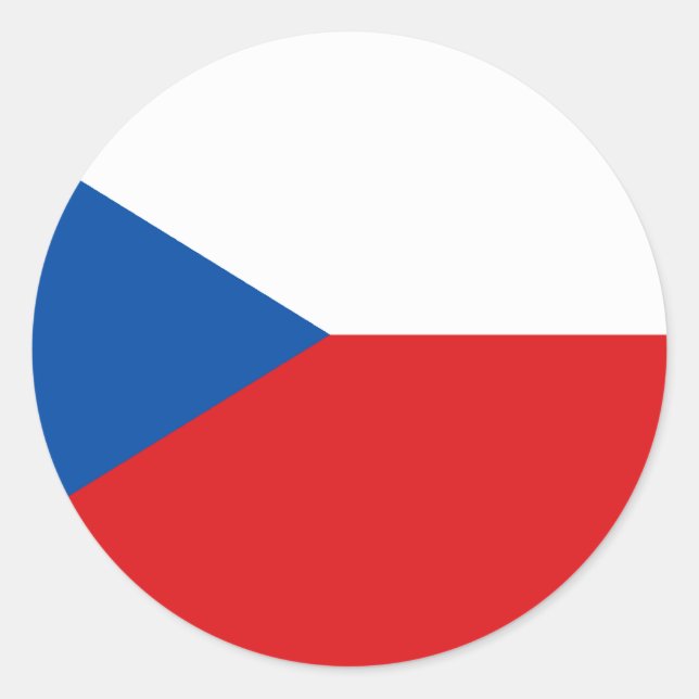 Adesivo Redondo T-shirts e presentes de bandeira checa (Frente)