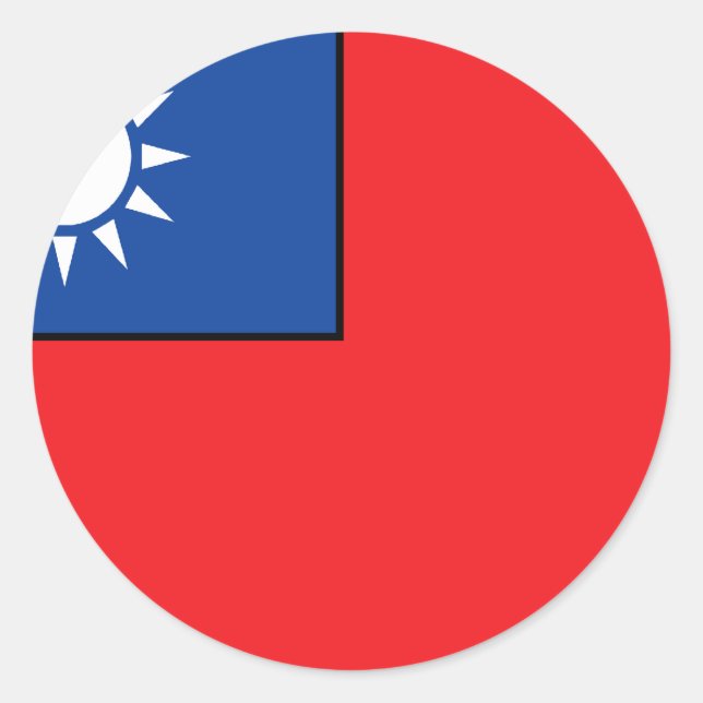 Adesivo Redondo T-shirts e presentes de bandeira de Taiwan (Frente)