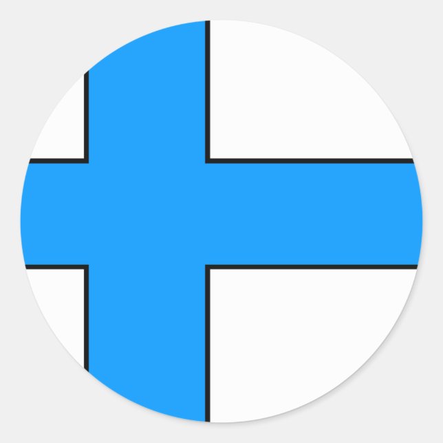 Adesivo Redondo T-shirts e presentes de bandeira finlandesa (Frente)