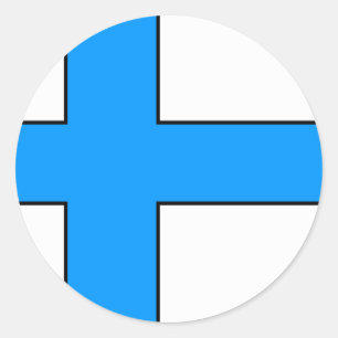 Adesivo Redondo T-shirts e presentes de bandeira finlandesa