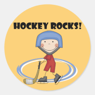 Adesivo Redondo T-shirts e presentes de Hockey Rocks